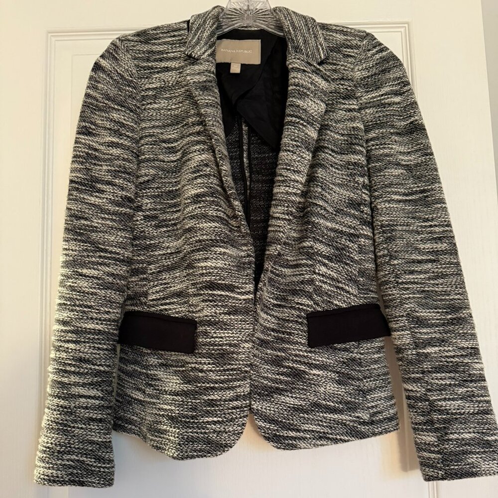 GUC BR Blazer, 2 Petite, Black/White Textured